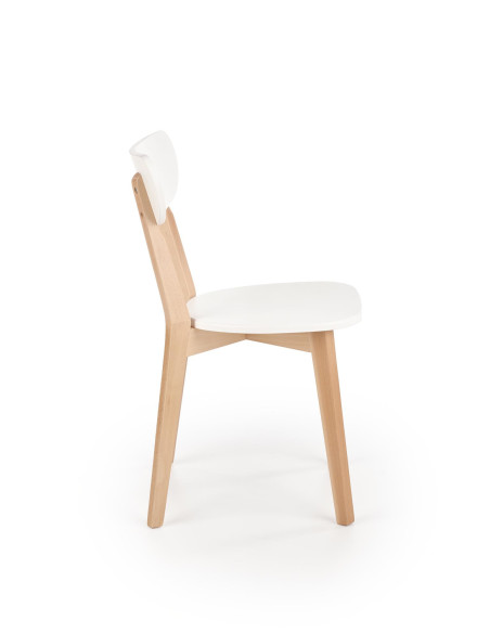 BUGGI Drewniane Krzesło Naturalny/Biały - Minimalizm i Elegancja