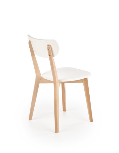 BUGGI Drewniane Krzesło Naturalny/Biały - Minimalizm i Elegancja