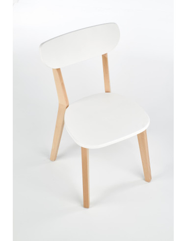 BUGGI Drewniane Krzesło Naturalny/Biały - Minimalizm i Elegancja