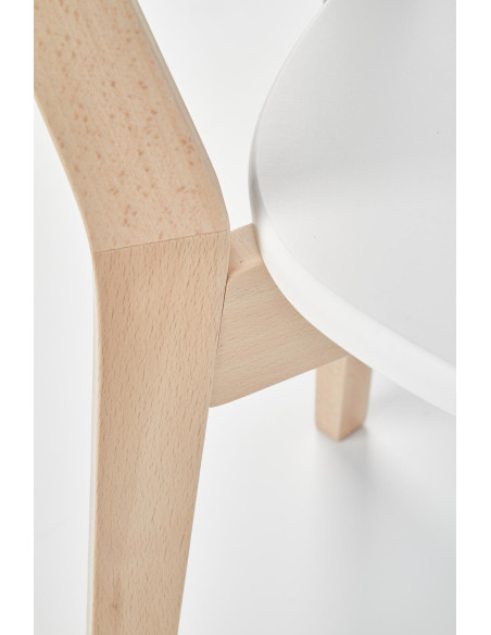 BUGGI Drewniane Krzesło Naturalny/Biały - Minimalizm i Elegancja