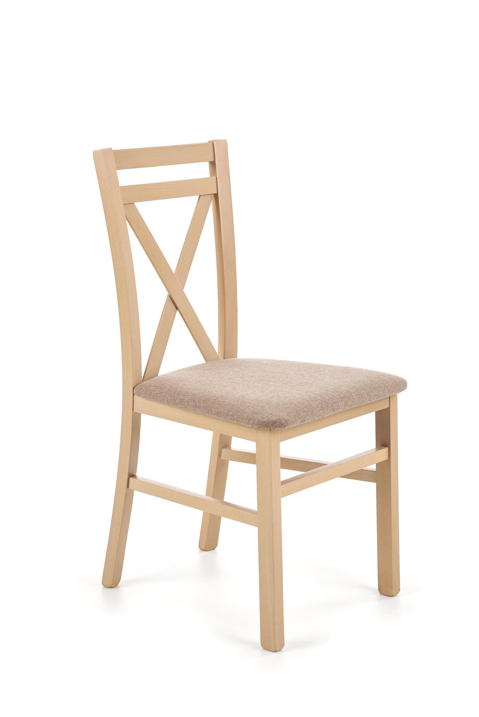 Drewniane krzesło DARIUSZ 2 z MDF w kolorze dąb sonoma – zdjęcie z boku.