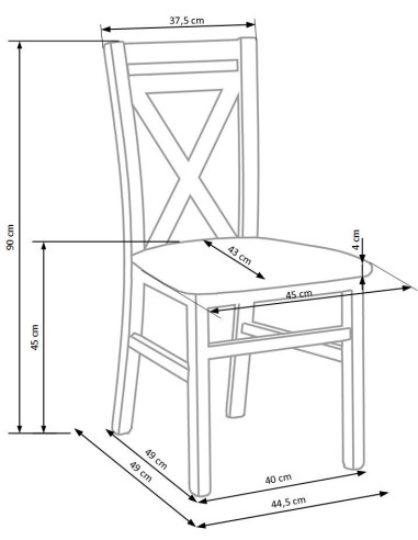 DARIUSZ 2 Krzesło Drewniane MDF Dąb Sonoma - Nowoczesność w Domu