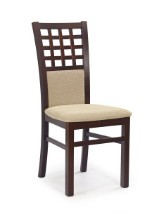 GERARD 3 Krzesło Drewniane Ciemny Orzech/Torent Beige - Wyrafinowanie