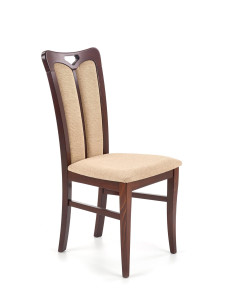 Krzesło drewniane HUBERT 2 - ciemny orzech / tap: Torent Beige