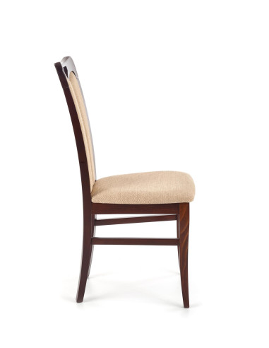 Krzesło drewniane HUBERT 2 - ciemny orzech / tap: Torent Beige
