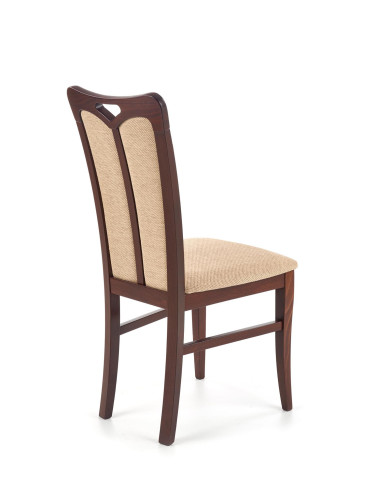 Krzesło drewniane HUBERT 2 - ciemny orzech / tap: Torent Beige