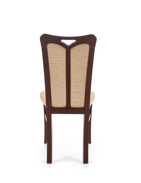 Krzesło drewniane HUBERT 2 - ciemny orzech / tap: Torent Beige