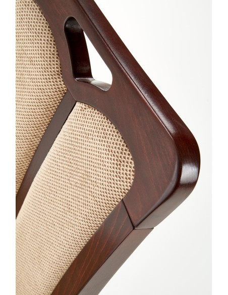 Krzesło drewniane HUBERT 2 - ciemny orzech / tap: Torent Beige