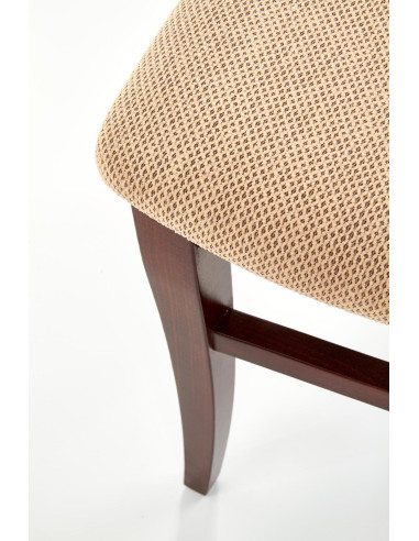 Krzesło drewniane HUBERT 2 - ciemny orzech / tap: Torent Beige