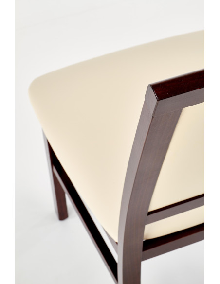 SYLWEK 1 Krzesło Drewniane Ciemny Orzech/Torent Beige Elegancja