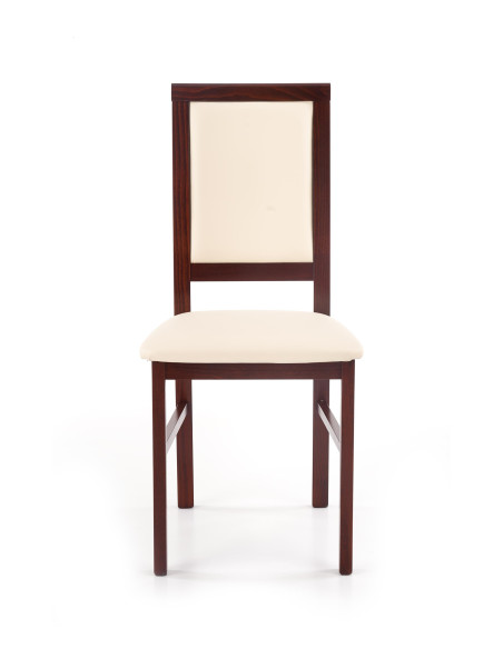 SYLWEK 1 Krzesło Drewniane Ciemny Orzech/Torent Beige Elegancja