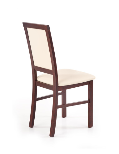 SYLWEK 1 Krzesło Drewniane Ciemny Orzech/Torent Beige Elegancja