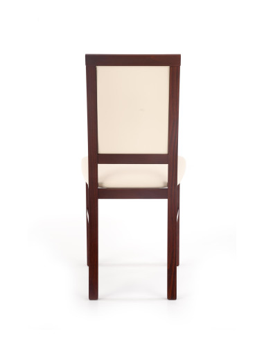 SYLWEK 1 Krzesło Drewniane Ciemny Orzech/Torent Beige Elegancja