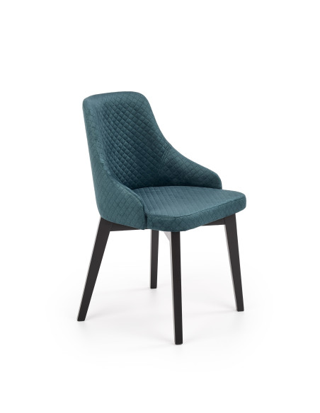 TOLEDO Krzesło Drewniane Czarny/Velvet Pikowany Ekskluzywny Styl