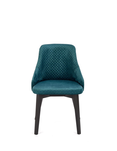 TOLEDO Krzesło Drewniane Czarny/Velvet Pikowany Ekskluzywny Styl