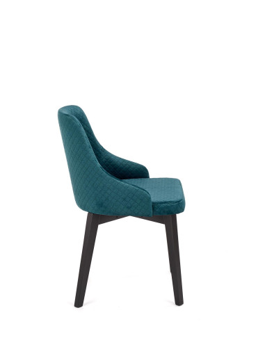 TOLEDO Krzesło Drewniane Czarny/Velvet Pikowany Ekskluzywny Styl