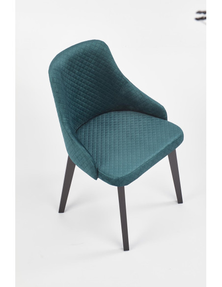 TOLEDO Krzesło Drewniane Czarny/Velvet Pikowany Ekskluzywny Styl