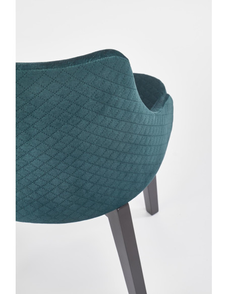 TOLEDO Krzesło Drewniane Czarny/Velvet Pikowany Ekskluzywny Styl