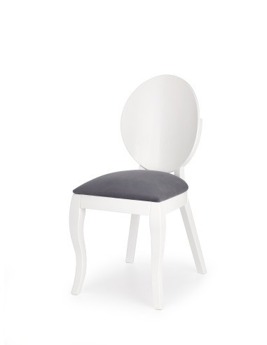 VERDI Krzesło Drewniane Biało-Popielate Elegancki Minimalizm