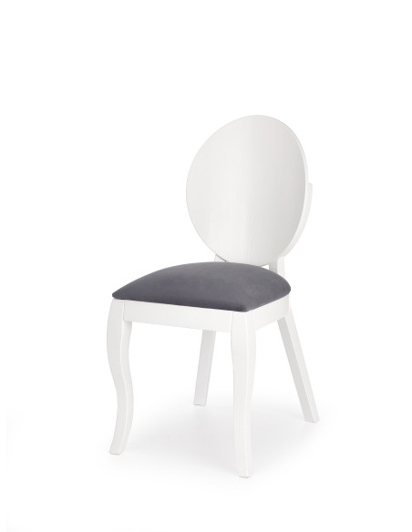 VERDI Krzesło Drewniane Biało-Popielate Elegancki Minimalizm