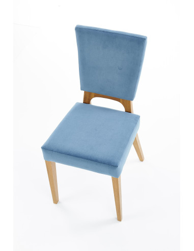 WENANTY Krzesło Drewniane Dąb Miodowy/Morski Wyjątkowy Akcent Koloru