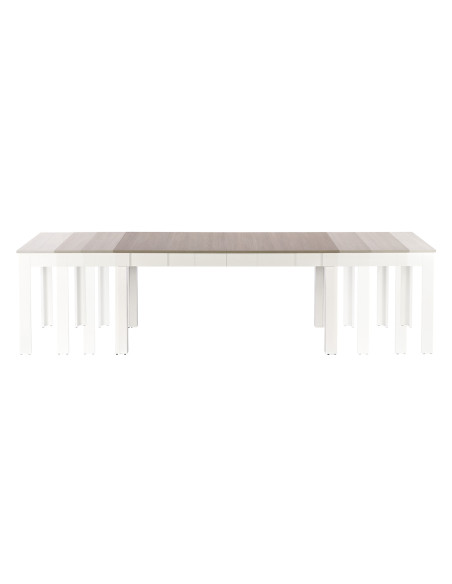 SEWERYN Stół Rozkładany 160-298 cm Sonoma/Biały - 4 Długości, Jeden Stół