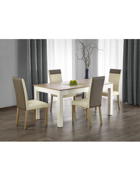 SEWERYN Stół Rozkładany 160-298 cm Sonoma/Biały - 4 Długości, Jeden Stół