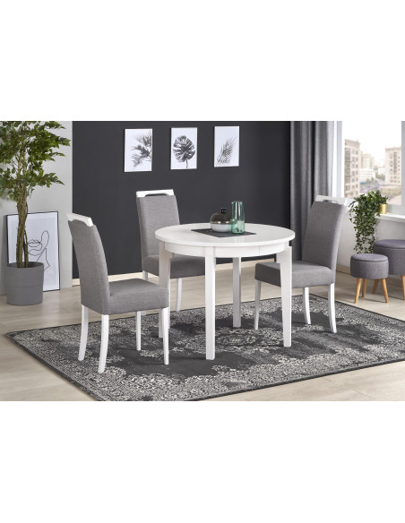 SORBUS Stół Okrągły Fi100 cm Rozkładany do Długośći 200 cm Biały Nowoczesny