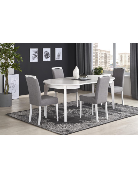 SORBUS Stół Okrągły Fi100 cm Rozkładany do Długośći 200 cm Biały Nowoczesny