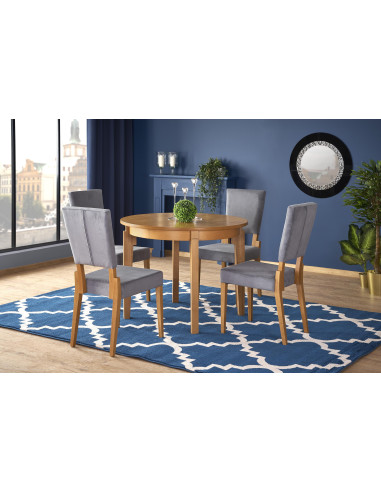 SORBUS Stół Okrągły Fi100 cm Rozkładany do Długośći 200 cm Dąb Miodowy