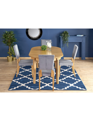 SORBUS Stół Okrągły Fi100 cm Rozkładany do Długośći 200 cm Dąb Miodowy