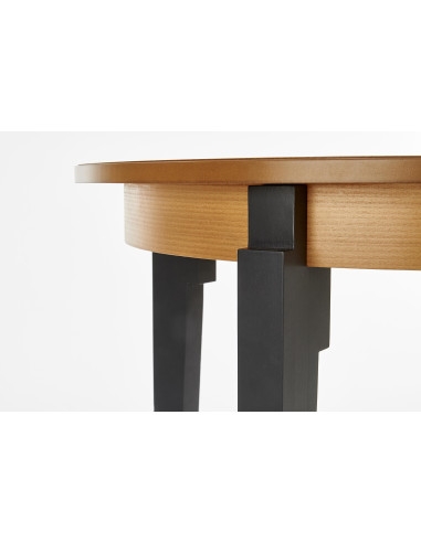 SORBUS Stół Okrągły Fi100 cm Rozkładany do Dł. 200 cm Dąb Miodowy/Grafit