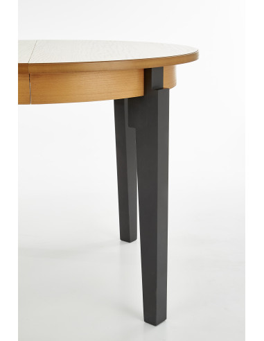 SORBUS Stół Okrągły Fi100 cm Rozkładany do Dł. 200 cm Dąb Miodowy/Grafit