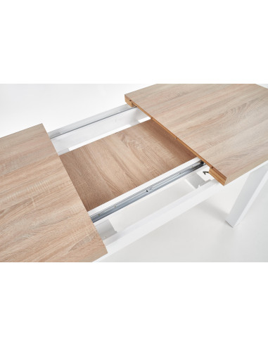 TIAGO stół rozkładany 140-220/80 blat: dąb sonoma, nogi: biały 