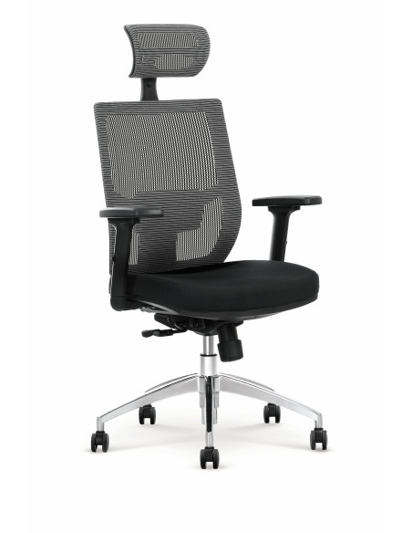 ADMIRAL Fotel Gabinetowy Popiel/Czarny Komfort i Nowoczesny Design