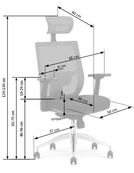 ADMIRAL Fotel Gabinetowy Popiel/Czarny Komfort i Nowoczesny Design
