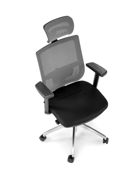 ADMIRAL Fotel Gabinetowy Popiel/Czarny Komfort i Nowoczesny Design