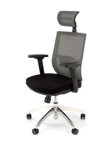 ADMIRAL Fotel Gabinetowy Popiel/Czarny Komfort i Nowoczesny Design