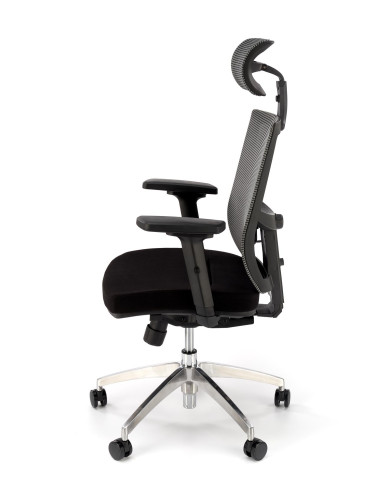 ADMIRAL Fotel Gabinetowy Popiel/Czarny Komfort i Nowoczesny Design