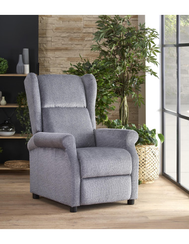 AGUSTIN Fotel Wypoczynkowy Rozkładany Popielaty | Relaks w Stylu i Komforcie