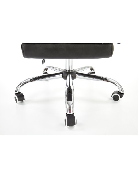 ALVIN Fotel Gabinetowy z Podnóżkiem - Czarna Eco Skóra - Elegancja i Komfort