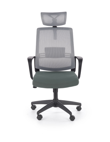 ARSEN Fotel Biurowy Popielaty z Regulowanym Podparciem Pleców Ergonomiczny