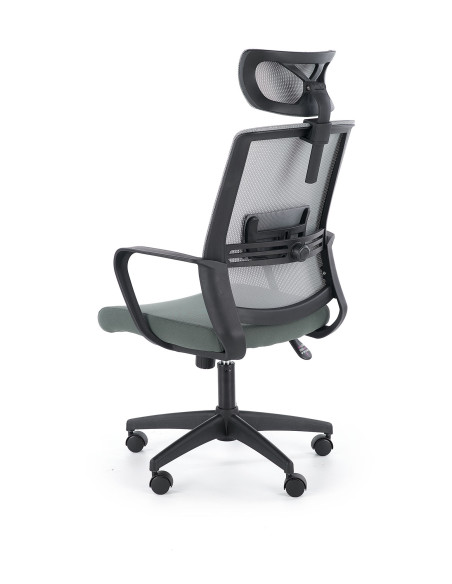 ARSEN Fotel Biurowy Popielaty z Regulowanym Podparciem Pleców Ergonomiczny