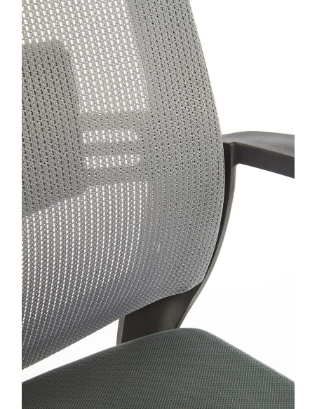 ARSEN Fotel Biurowy Popielaty z Regulowanym Podparciem Pleców Ergonomiczny