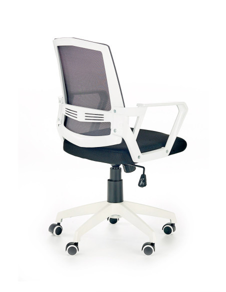 ASCOT Fotel Pracowniczy Tkanina Membranowa Czarno-Popielato-Biały