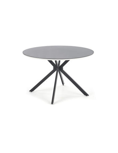 AVELAR Stół Okrągły Szklany fi120/76 cm Czarny/Biały/Czarny - Elegancki