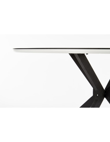 AVELAR Stół Okrągły Szklany fi120/76 cm Czarny/Biały/Czarny - Elegancki