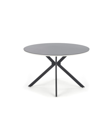 AVELAR Stół Okrągły Szklany fi120/76 cm Czarny/Biały/Czarny - Elegancki