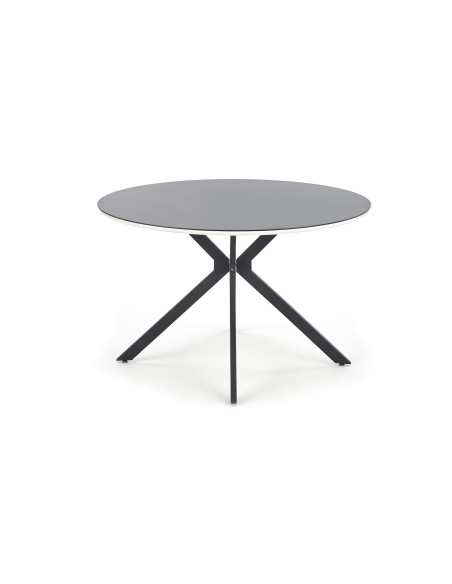 AVELAR Stół Okrągły Szklany fi120/76 cm Czarny/Biały/Czarny - Elegancki