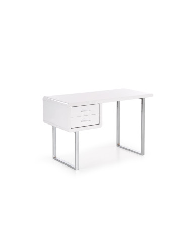 B30 Biurko z Szufladami 120/55/76 cm Biały/Chrom Nowoczesne Miejsce Pracy